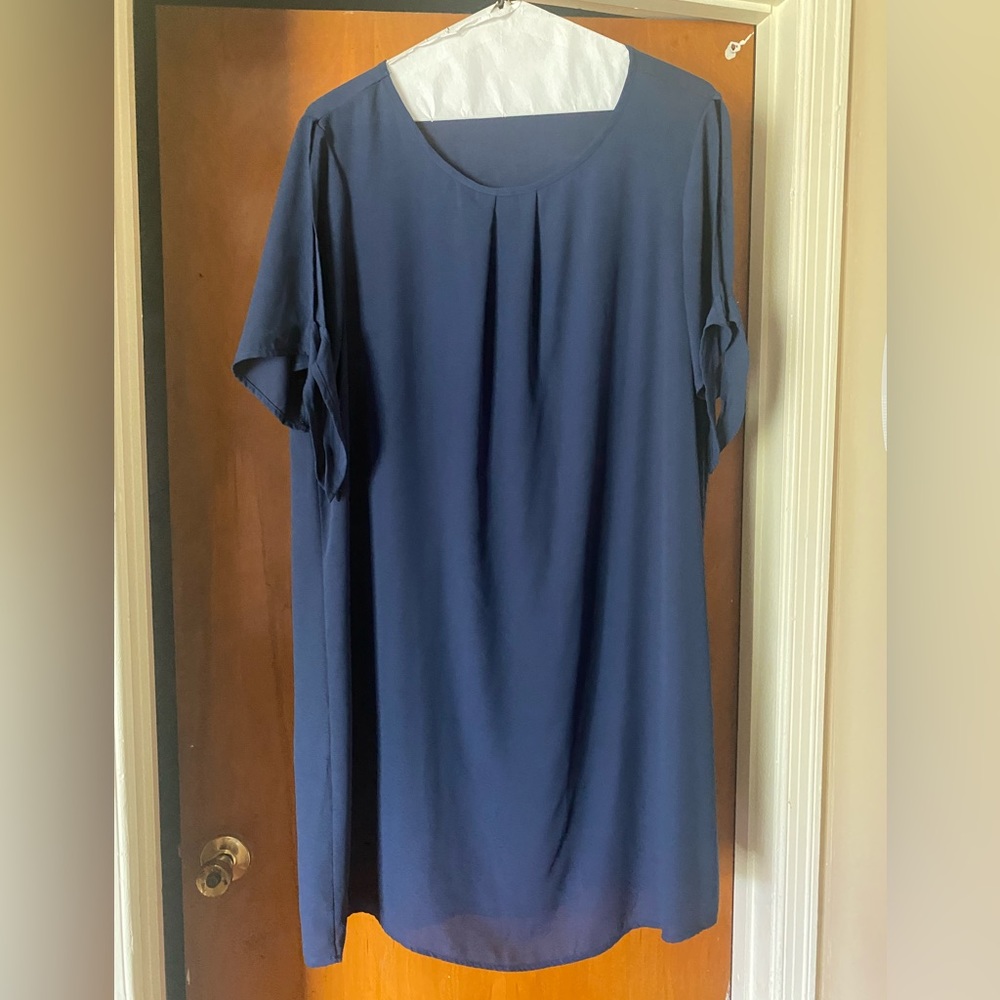 Navy blue chiffon type dress